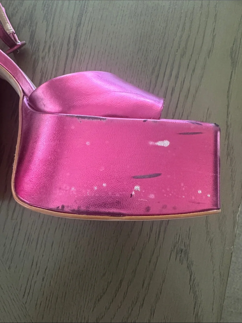 Steve Madden Metallic Hot Pink Platform Block Heels size 11